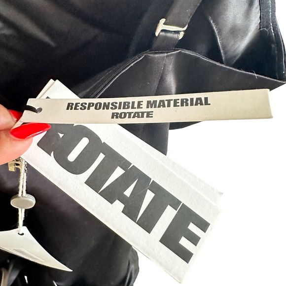 ROTATE BIRGER CHRISTENSEN Black White Ruffled Cocktail Dress Size 6 - Picture 8 of 10